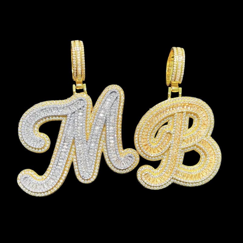 A - F Alphabet Pendant - 65mm - TONGSHOP / Length:16 / Length:18