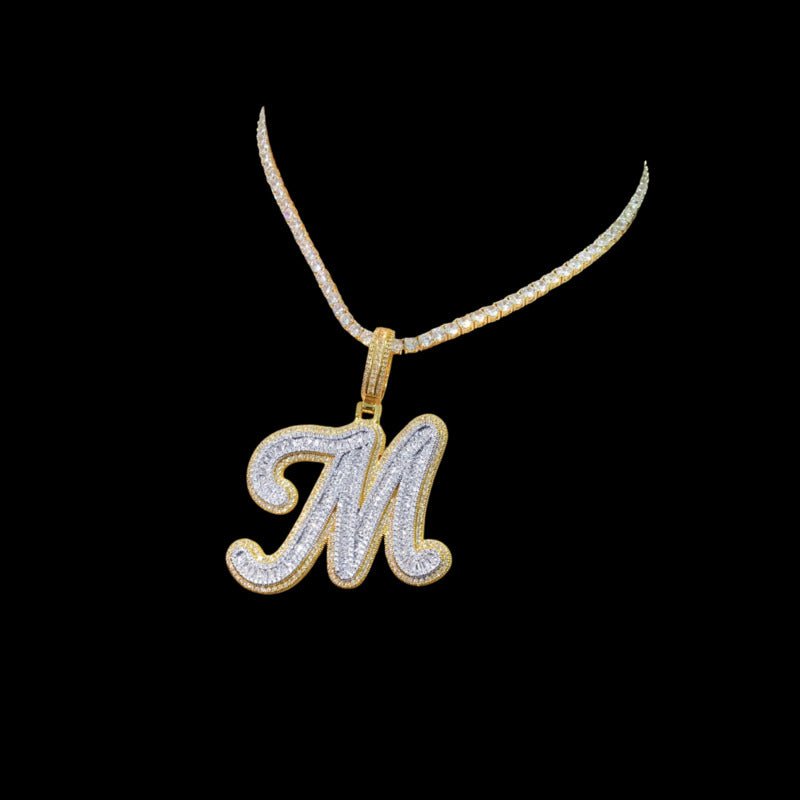 A - F Alphabet Pendant - 65mm - TONGSHOP / Length:16 / Length:18