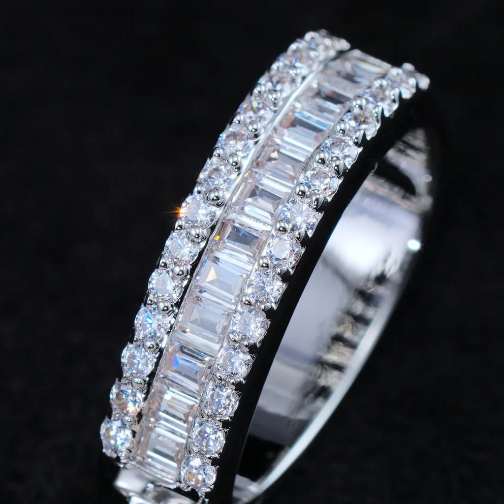 ACE Spade Baguette Iced Necklace In White Gold - TONGSHOP / Length:16 / Length:18