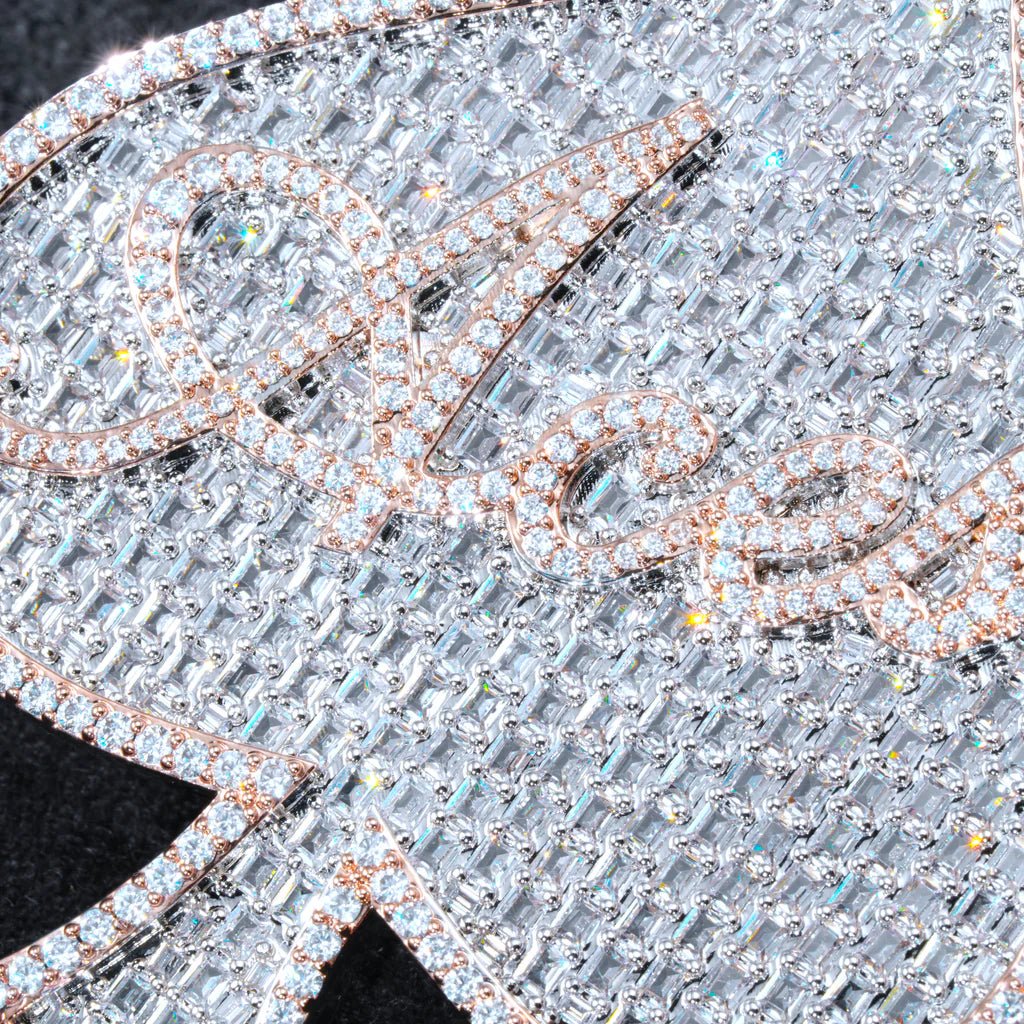 ACE Spade Baguette Iced Necklace In White Gold - TONGSHOP / Length:16 / Length:18