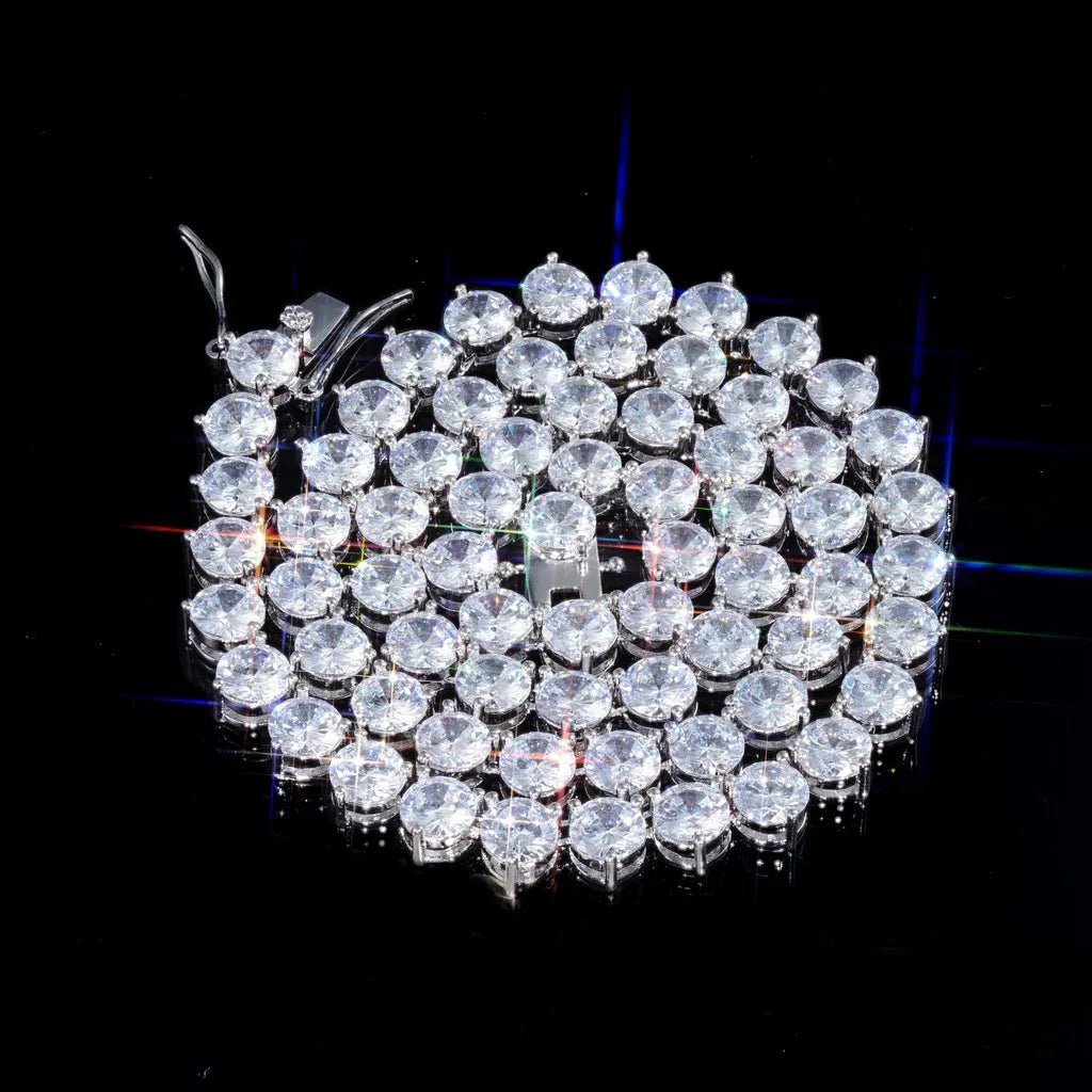 Three Prong Tennis Chain - 4mm/6mm - TONGSHOP / 4mm / Annular Iced Prong Link Choker