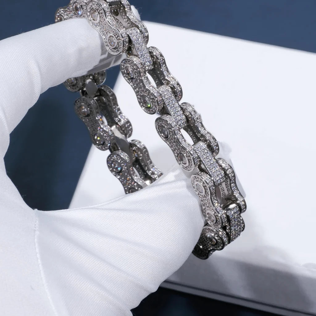 BIKE CHAIN LINK ICED HIP HOP BRACELET