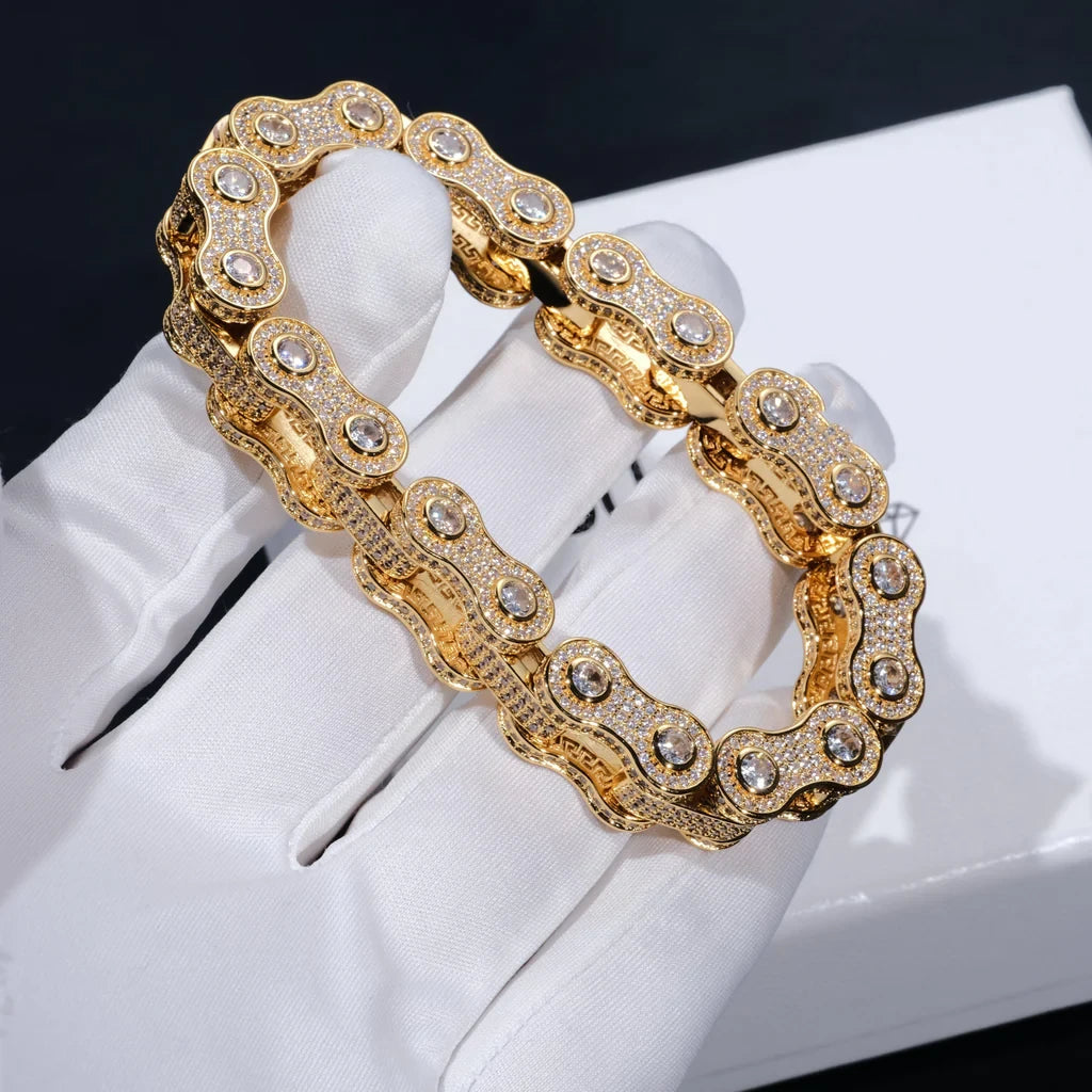 BIKE CHAIN LINK ICED HIP HOP BRACELET