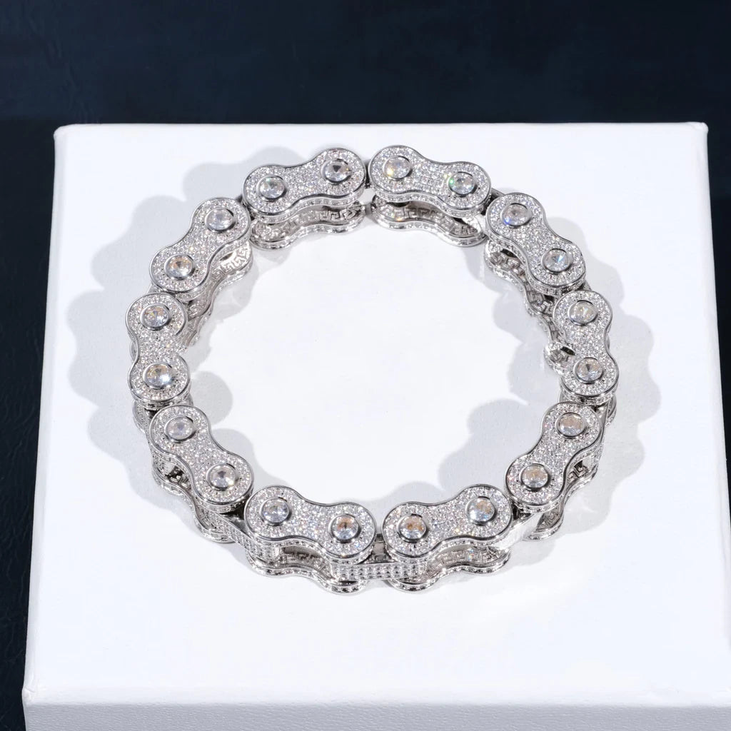 BIKE CHAIN LINK ICED HIP HOP BRACELET