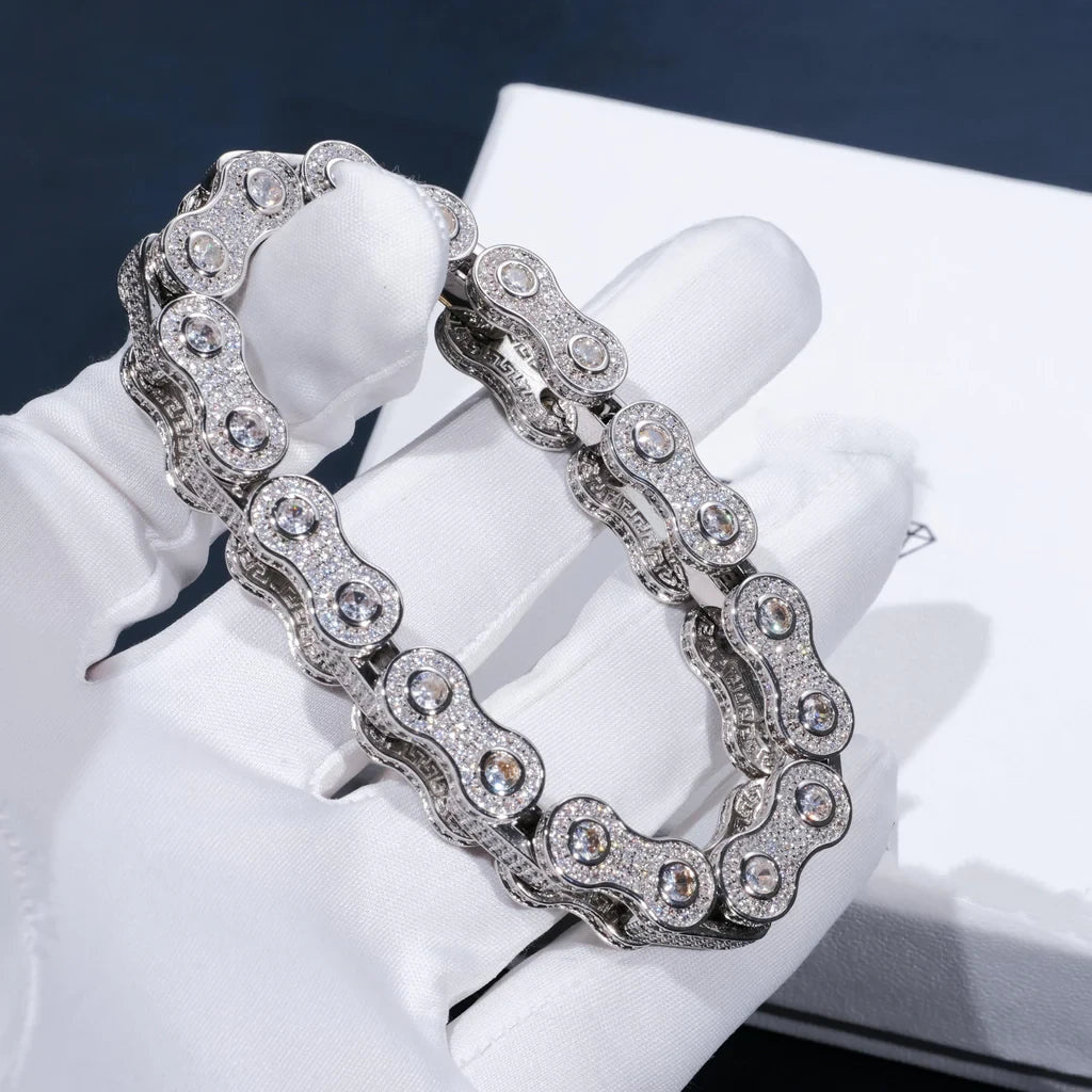 BIKE CHAIN LINK ICED HIP HOP BRACELET