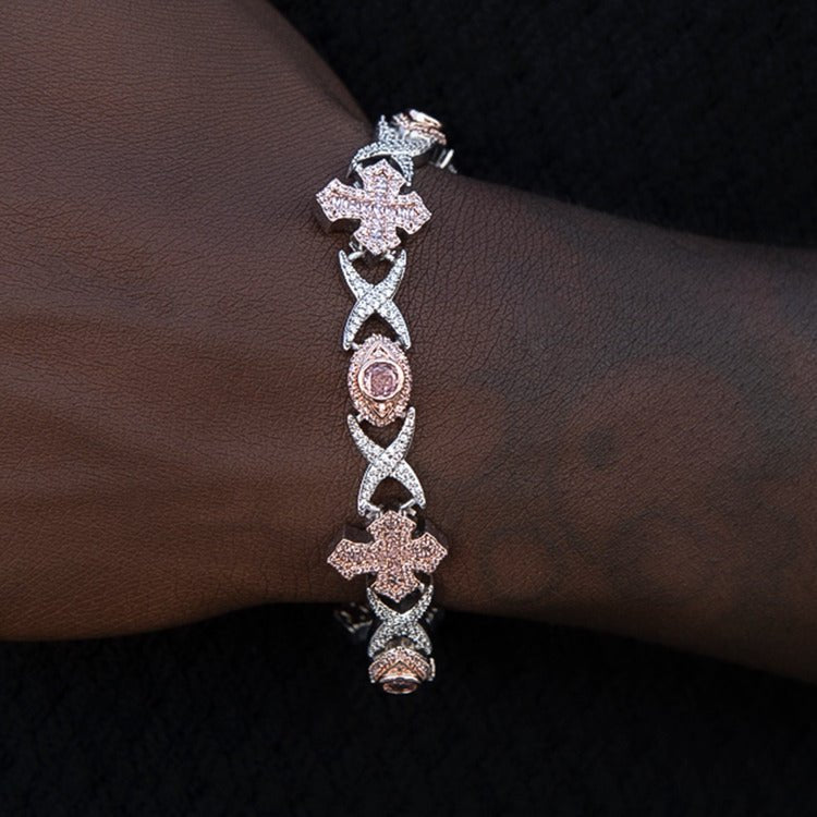 Baguette Cross Evil Eye Bracelet - 16mm - TONGSHOP / /