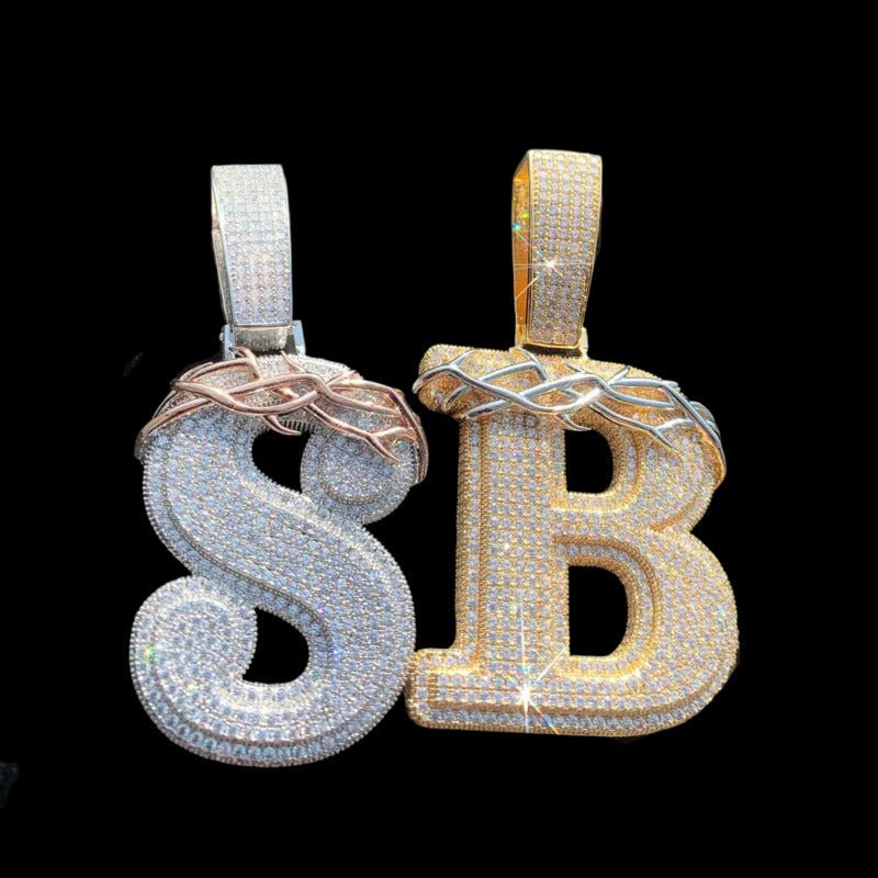 Crown of Thorns Alphabet Pendant - 40mm - TONGSHOP / Length:16 / Length:18