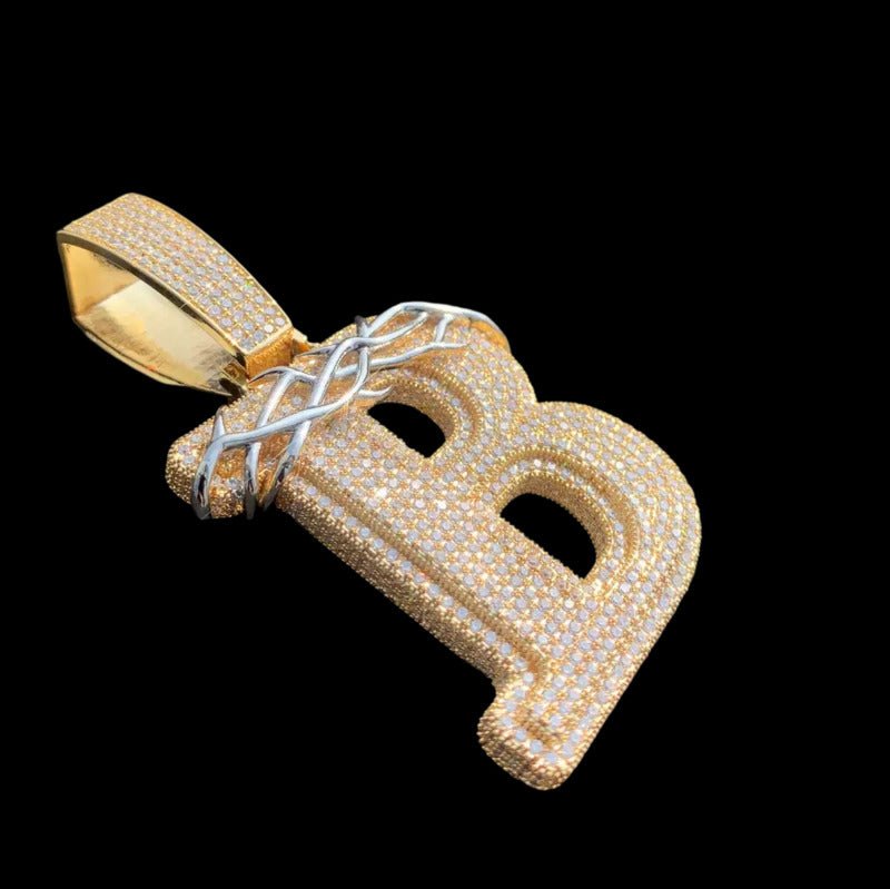 Crown of Thorns Alphabet Pendant - 40mm - TONGSHOP / Length:16 / Length:18