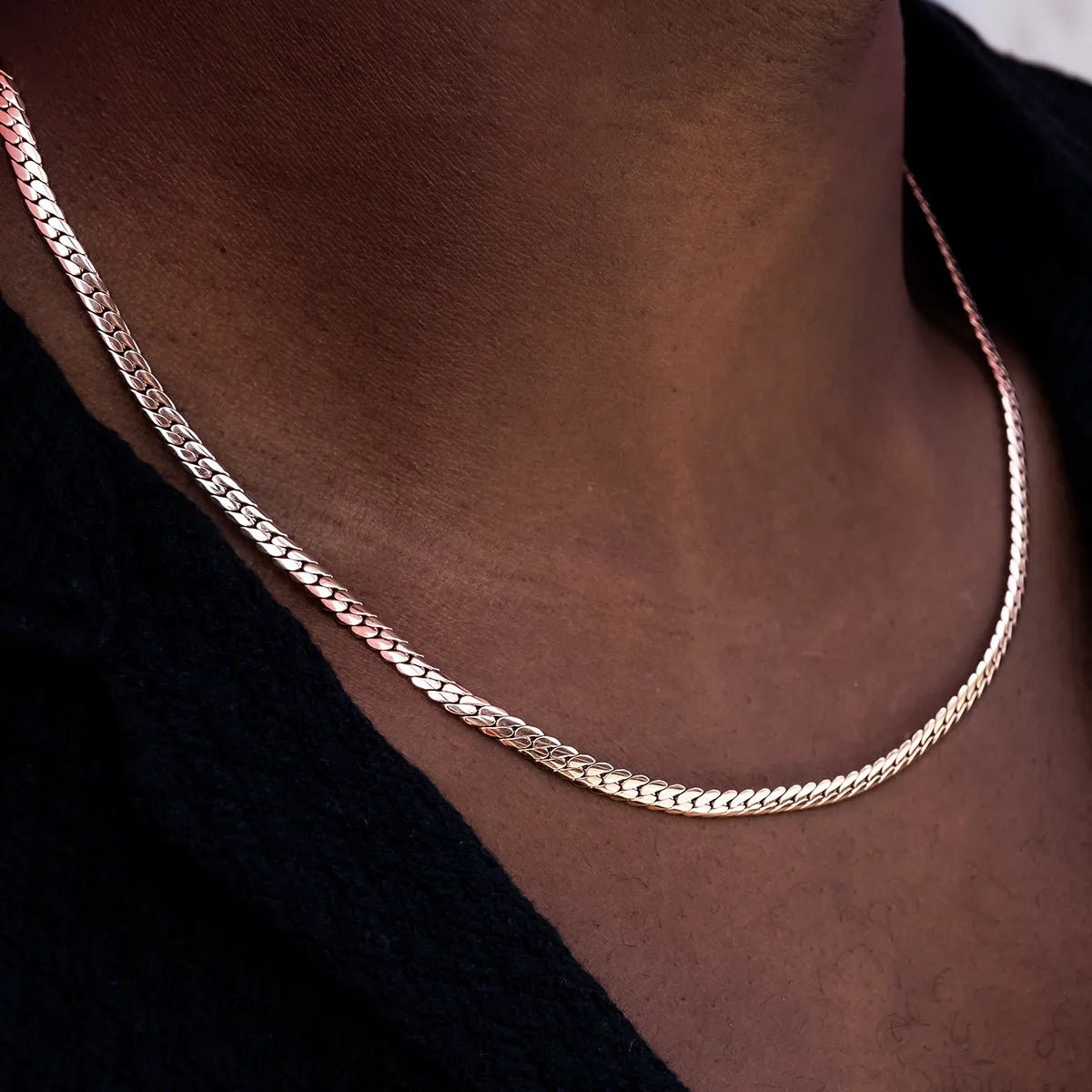 Cuban Chain in Rose Gold - 5mm - TONGSHOP / Color:Rose Gold / Cuban Chain in Rose Gold - 5mm