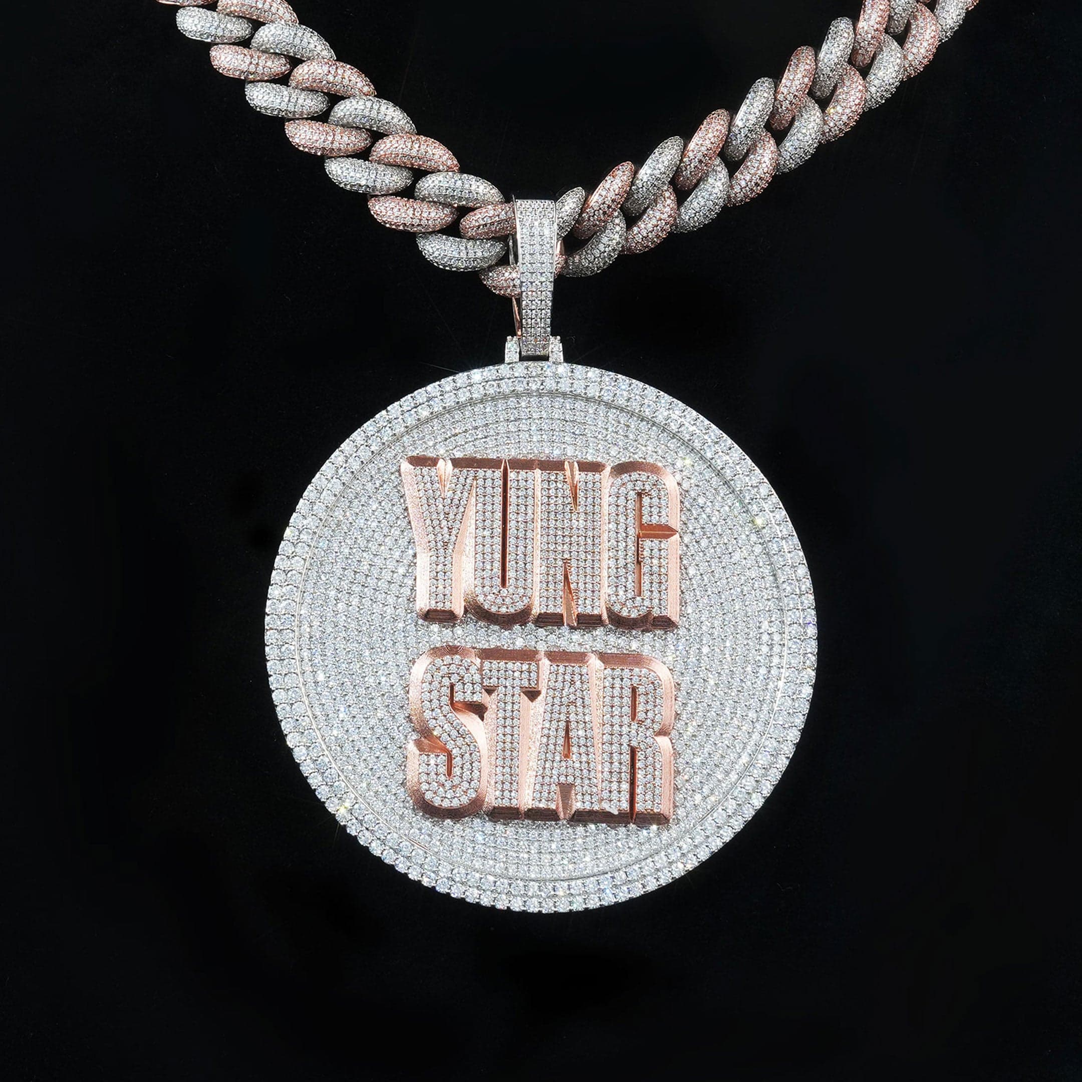 Custom Circle Letter/Logo Pendant - TONGSHOP / Length:16 / Length:18