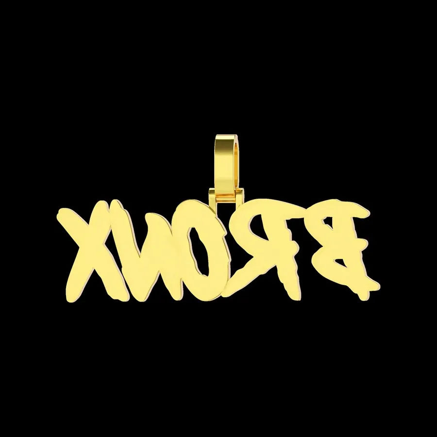 Custom CokeBoys Font Pendant in Yellow Gold
