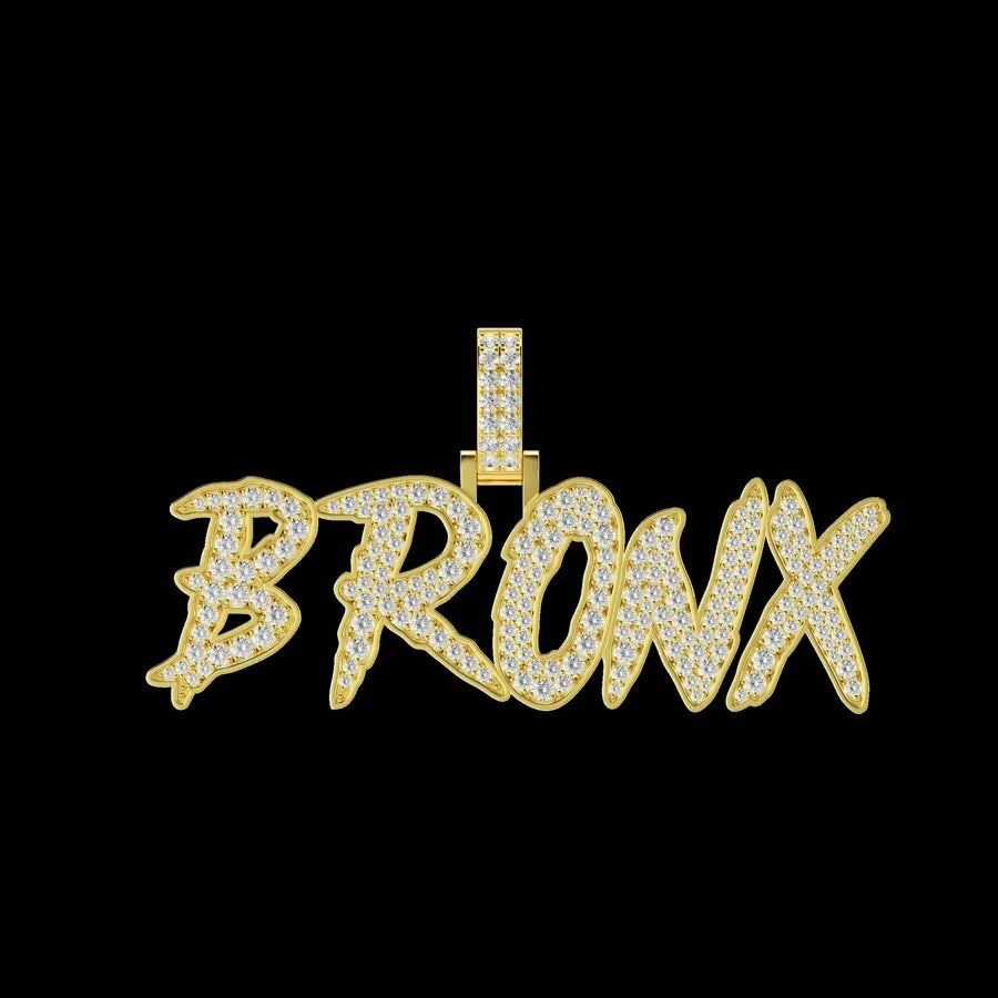 Custom CokeBoys Font Pendant in Yellow Gold
