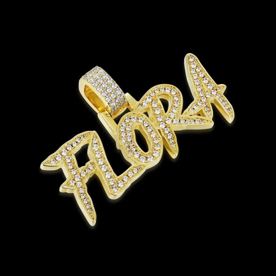 Custom CokeBoys Font Pendant in Yellow Gold - TONGSHOP / Color:White Gold / Length:16 / Length:18