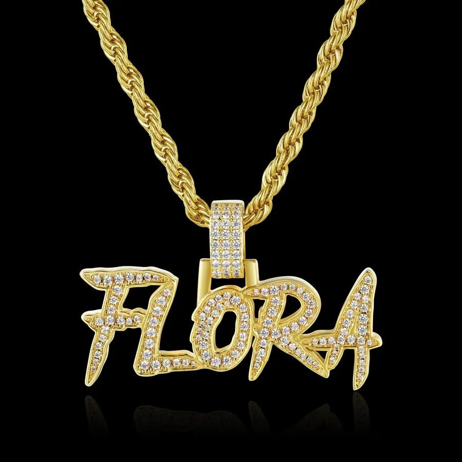 Custom CokeBoys Font Pendant in Yellow Gold - TONGSHOP / Color:White Gold / Length:16 / Length:18