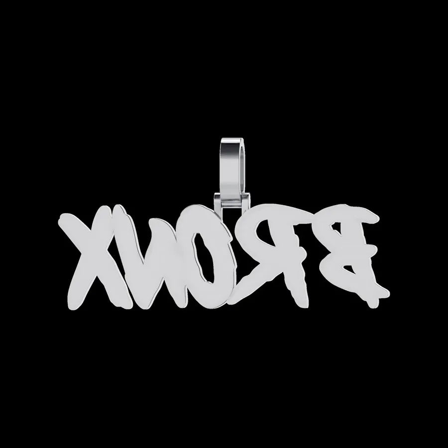 Custom CokeBoys Font Pendant in White Gold