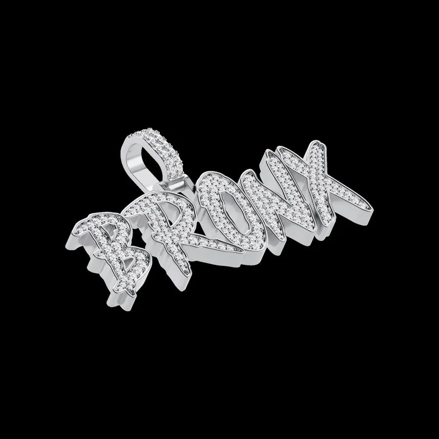 Custom CokeBoys Font Pendant in White Gold