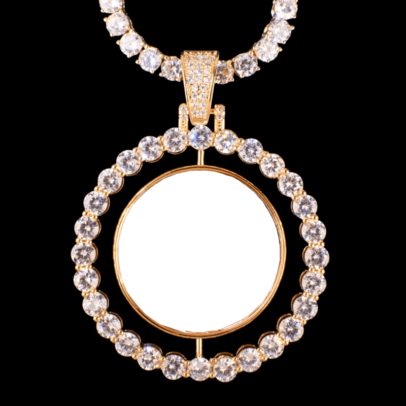 3D Rotating Double - Sided Photo Custom Pendant - 45mm - TONGSHOP / Length:16 / Length:18