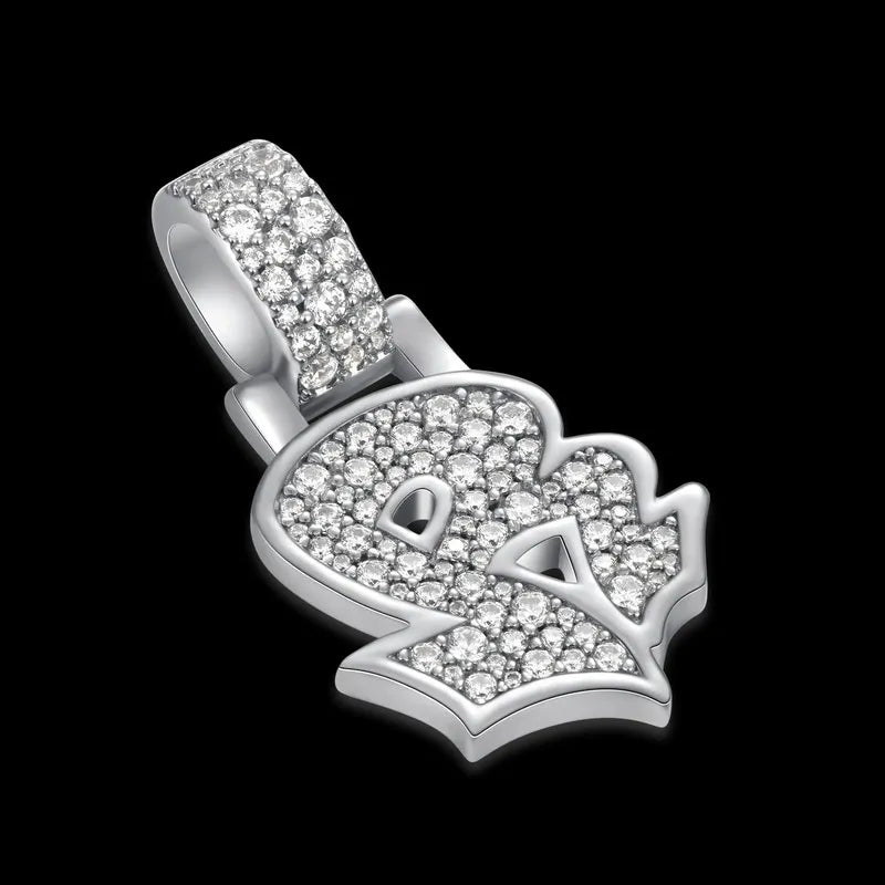 Custom Graffiti Font Letter Pendant in White Gold -20mm