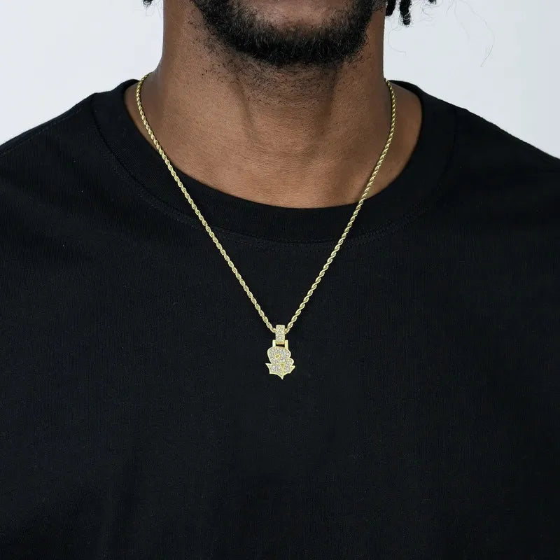 Custom Graffiti Font Letter Pendant in Yellow Gold -20mm