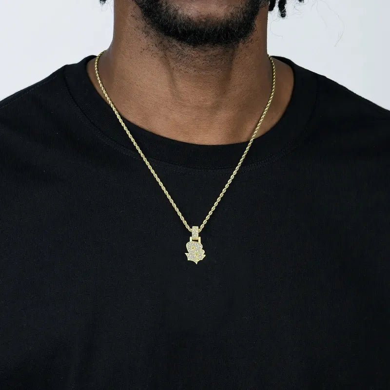 Custom Graffiti Font Letter Pendant in Yellow Gold -20mm - TONGSHOP