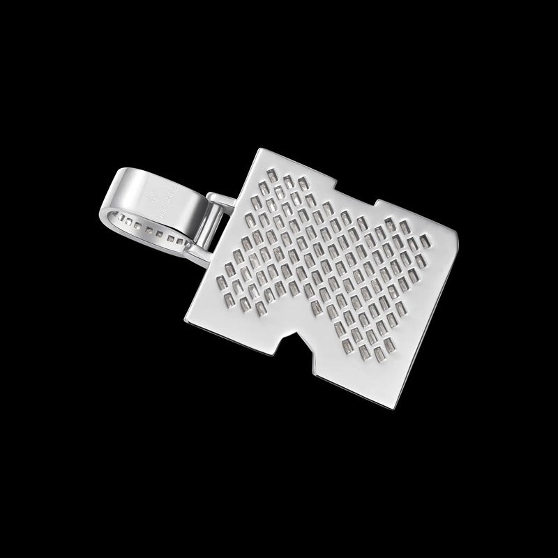 Custom Invisible SettingLetter Pendant in White Gold