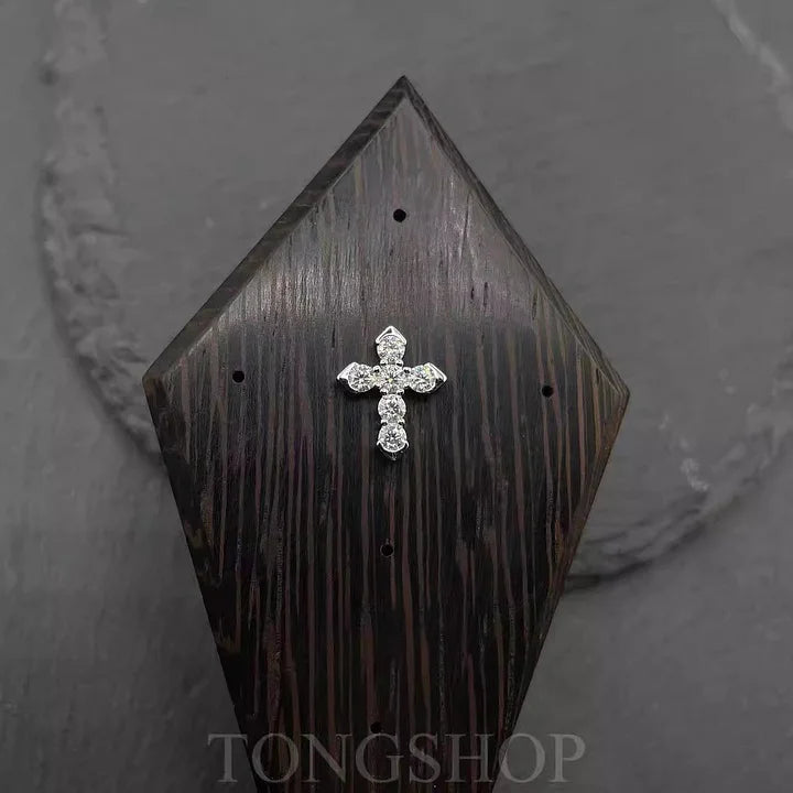 S925 VVS Moissanite Cross Stud Earrings