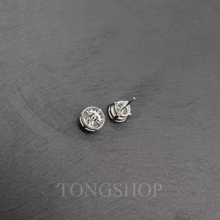 S925 Bunta Moissanite Laser Stud Orelringoj VVS