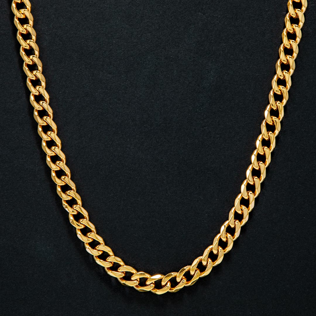 9mm Diamantotranĉita kuba Ĉeno en Oro