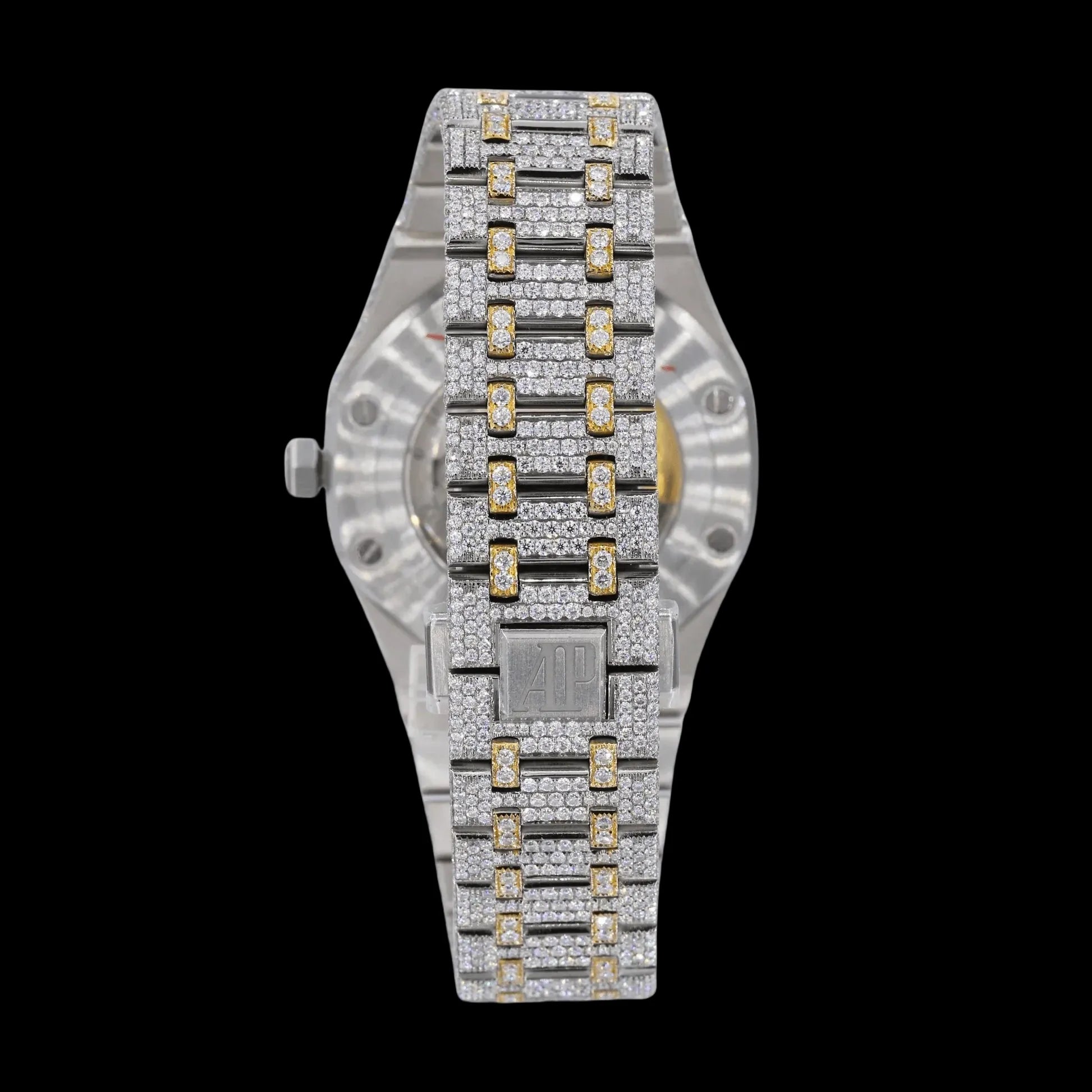 42MM Fully Iced Out Watch in Yellow Gold Two Tone Era® 316 - TONGSHOP / Color:Yellow Gold / WATCH