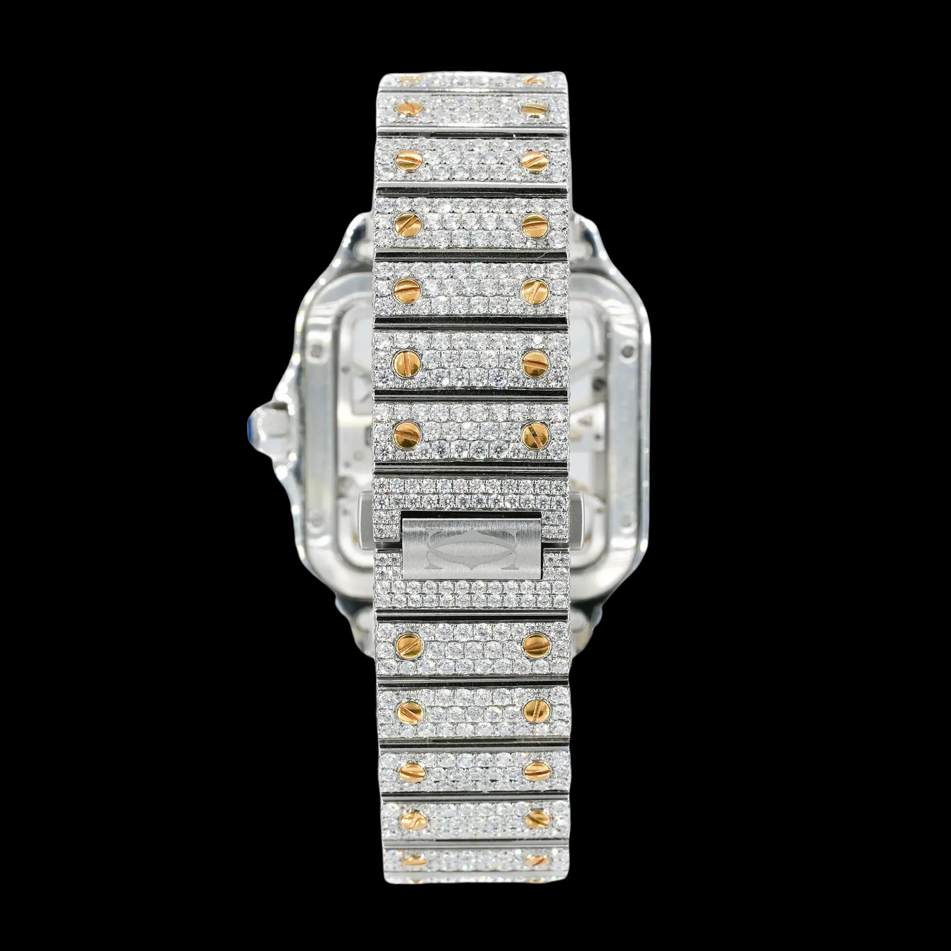 42mm Full Iced Square Skeleton White Gold Two-Tone Era®316 Watch - TONGSHOP