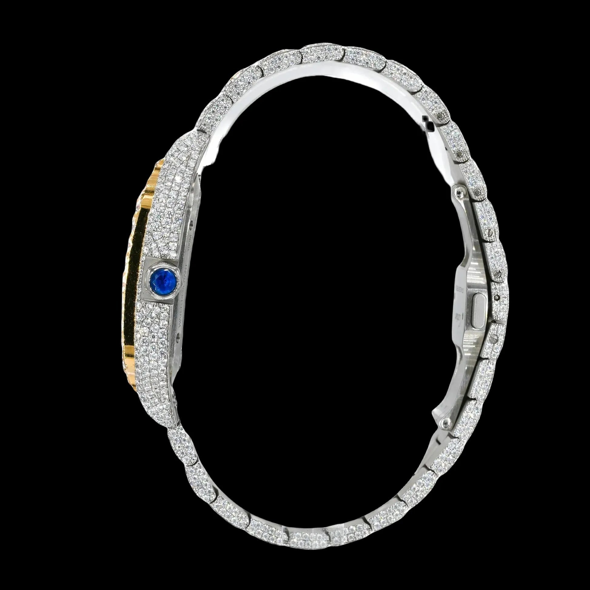 42mm Full Iced Square Skeleton White Gold Two-Tone Era®316 Watch - TONGSHOP