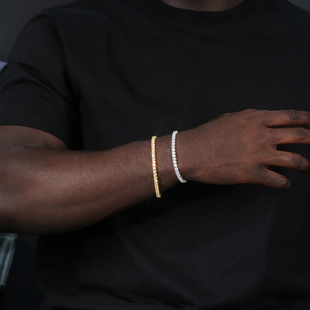 Official Limited 18K Gold-Plated 925 Sterling Silver AAA CZ Bracelet