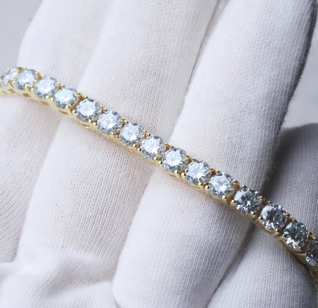 4MM 925S & VVS Moissanite Tennis Bracelet 18K Gold - TONGSHOP