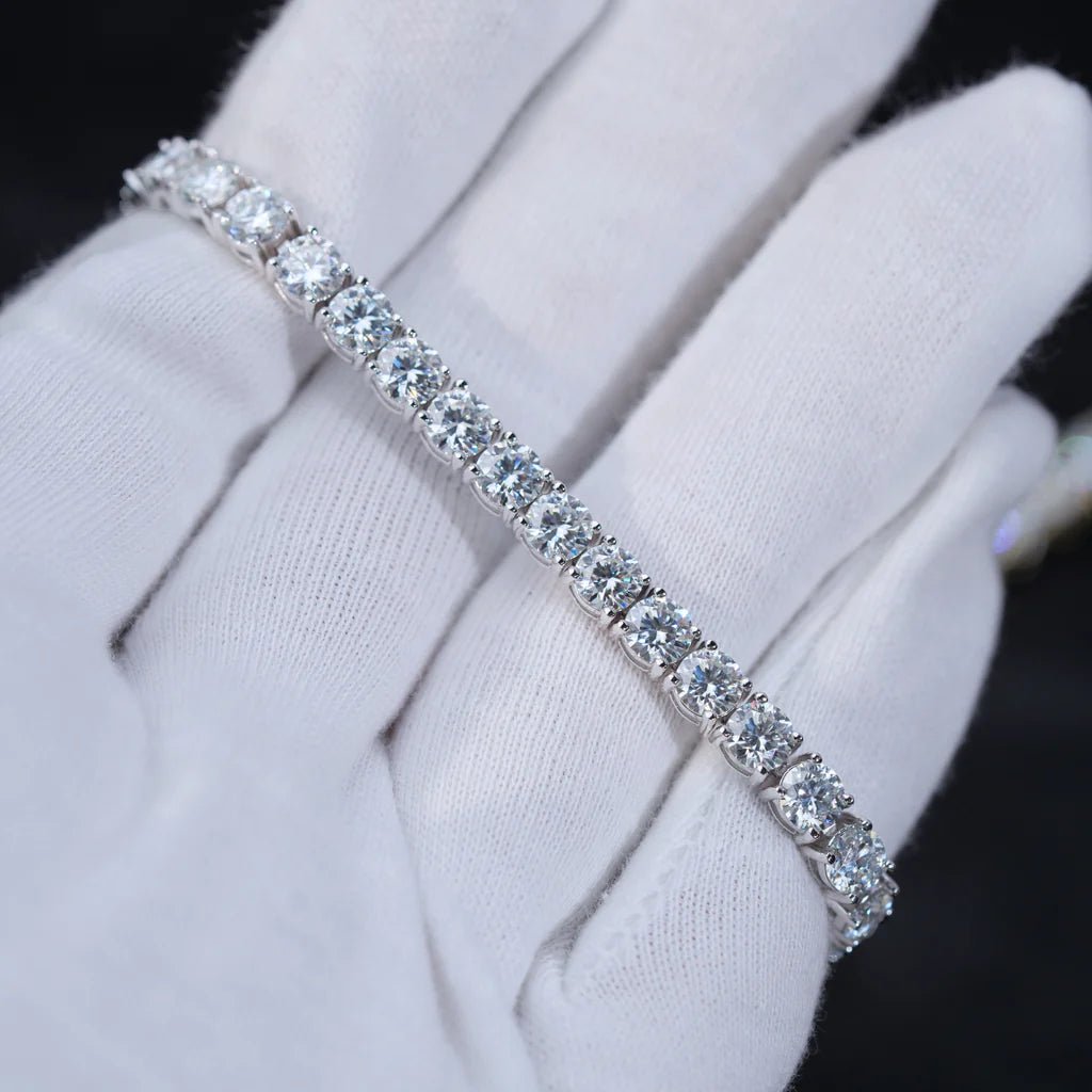 4MM 925S & VVS Moissanite Tennis Bracelet White Gold - TONGSHOP
