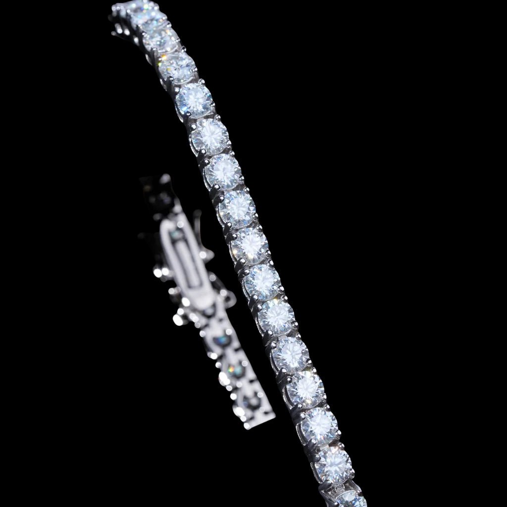 4MM 925S & VVS Moissanite Tennis Bracelet White Gold - TONGSHOP