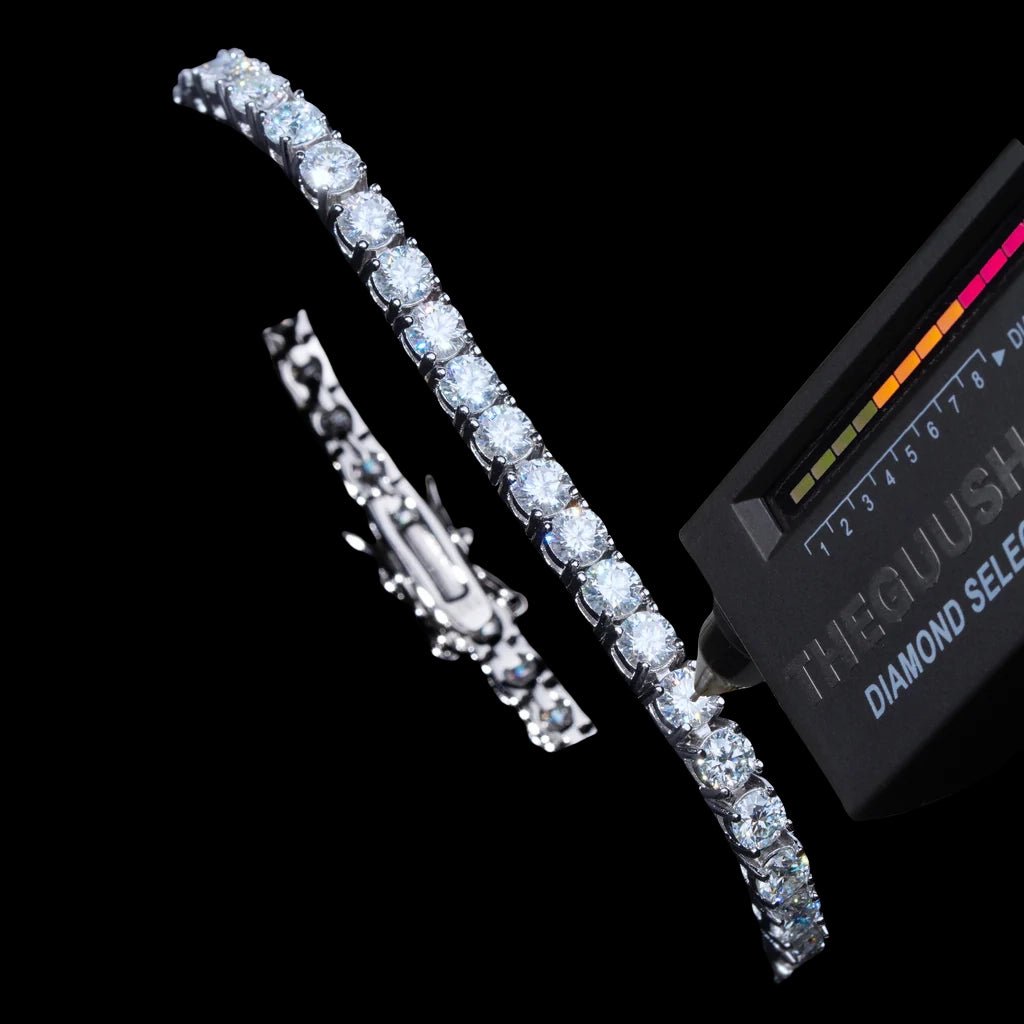 4MM 925S & VVS Moissanite Tennis Bracelet White Gold - TONGSHOP
