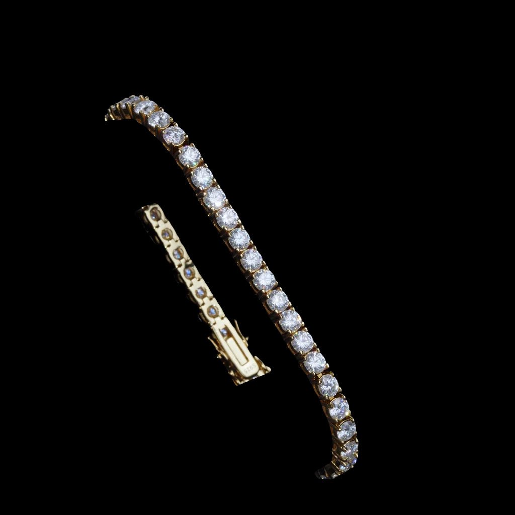 4MM 925S & VVS Moissanite Tennis Bracelet 18K Gold - TONGSHOP