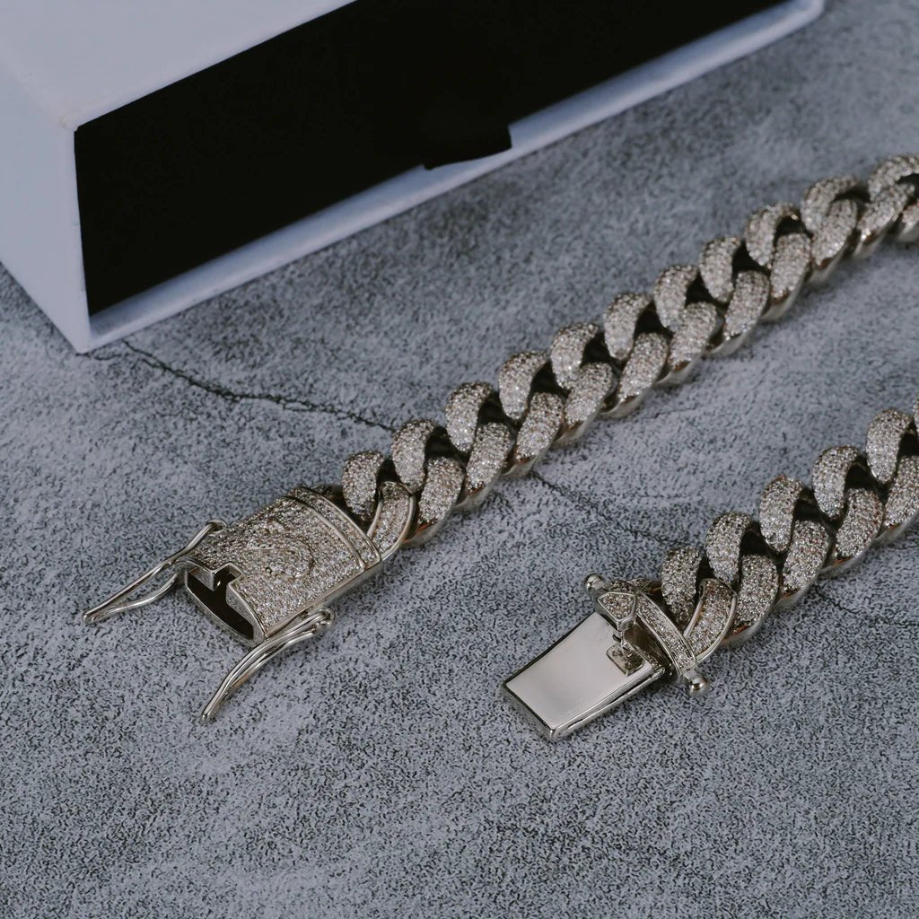 12MM 18K White Gold - Plated Cuban Link Bracelet - TONGSHOP / Cubans / guuprem