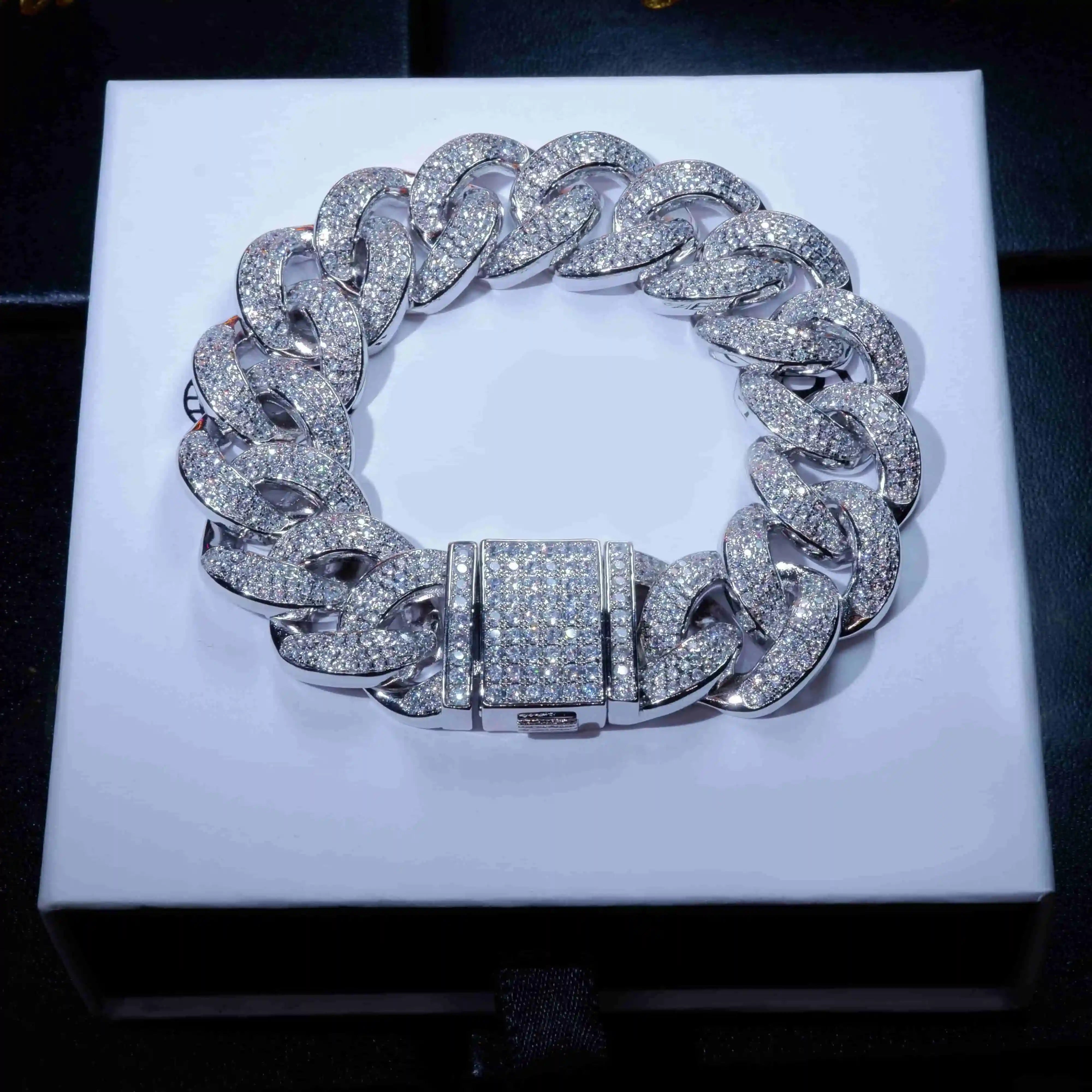20MM 18K WhiteGold-Plated Miami Cuban Link Bracelet