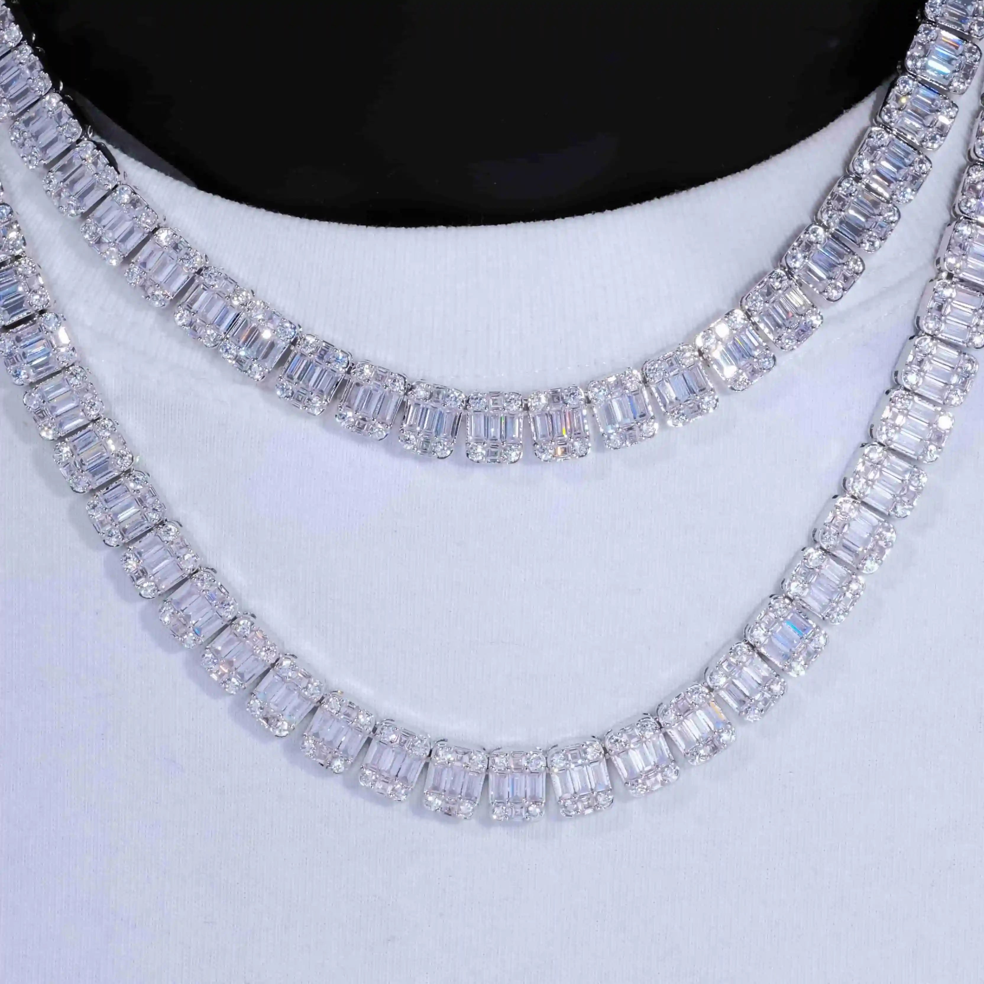 8mm Iced Square Baguette Tennis Chain