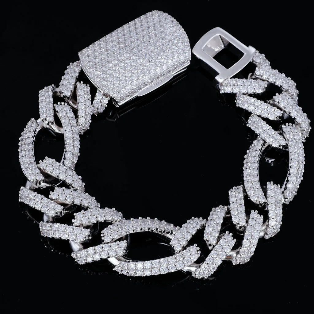19mm Iced Figaro Bracelet