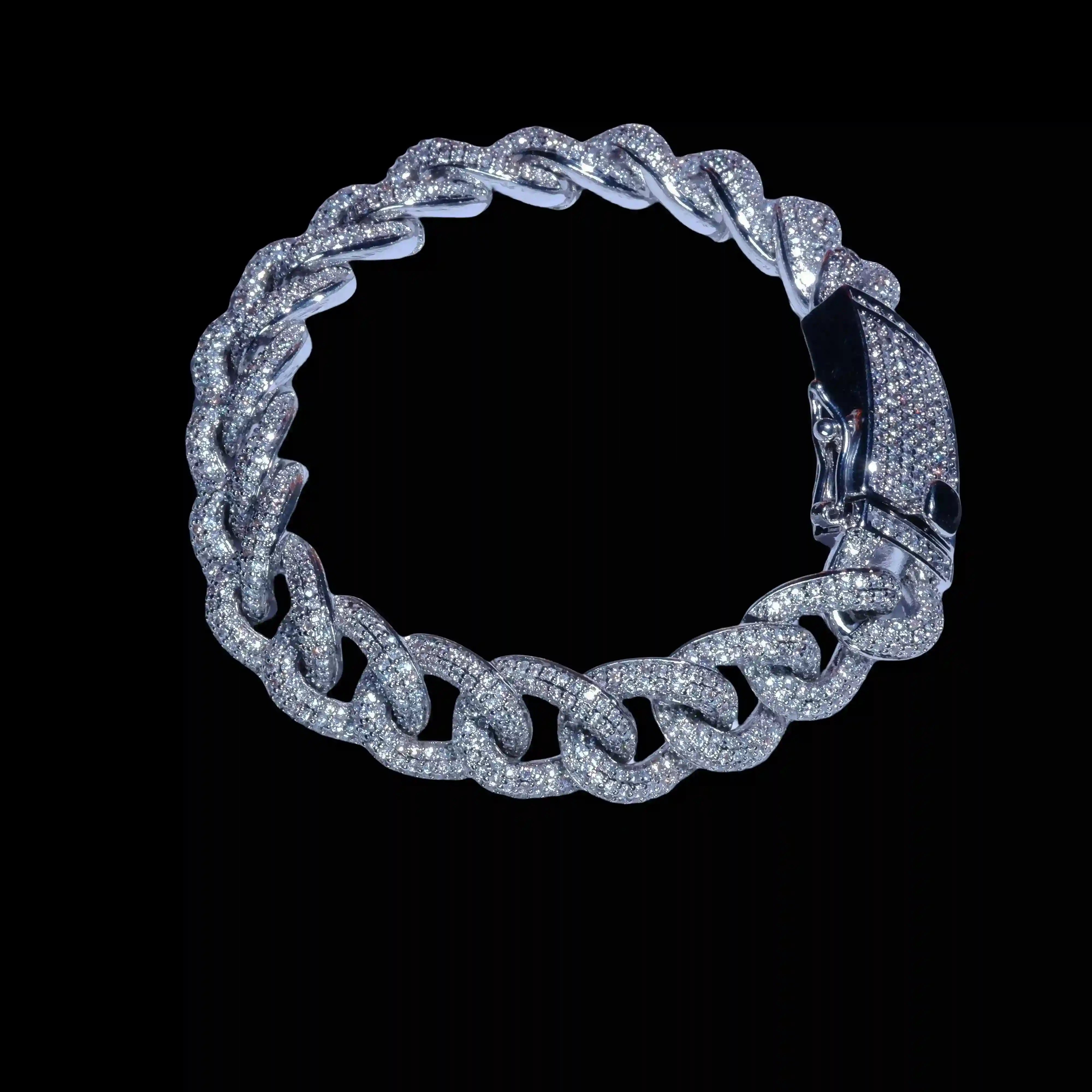 Solid Ice Cuban Link Bracelet - 15mm - TONGSHOP / instagram / recommend