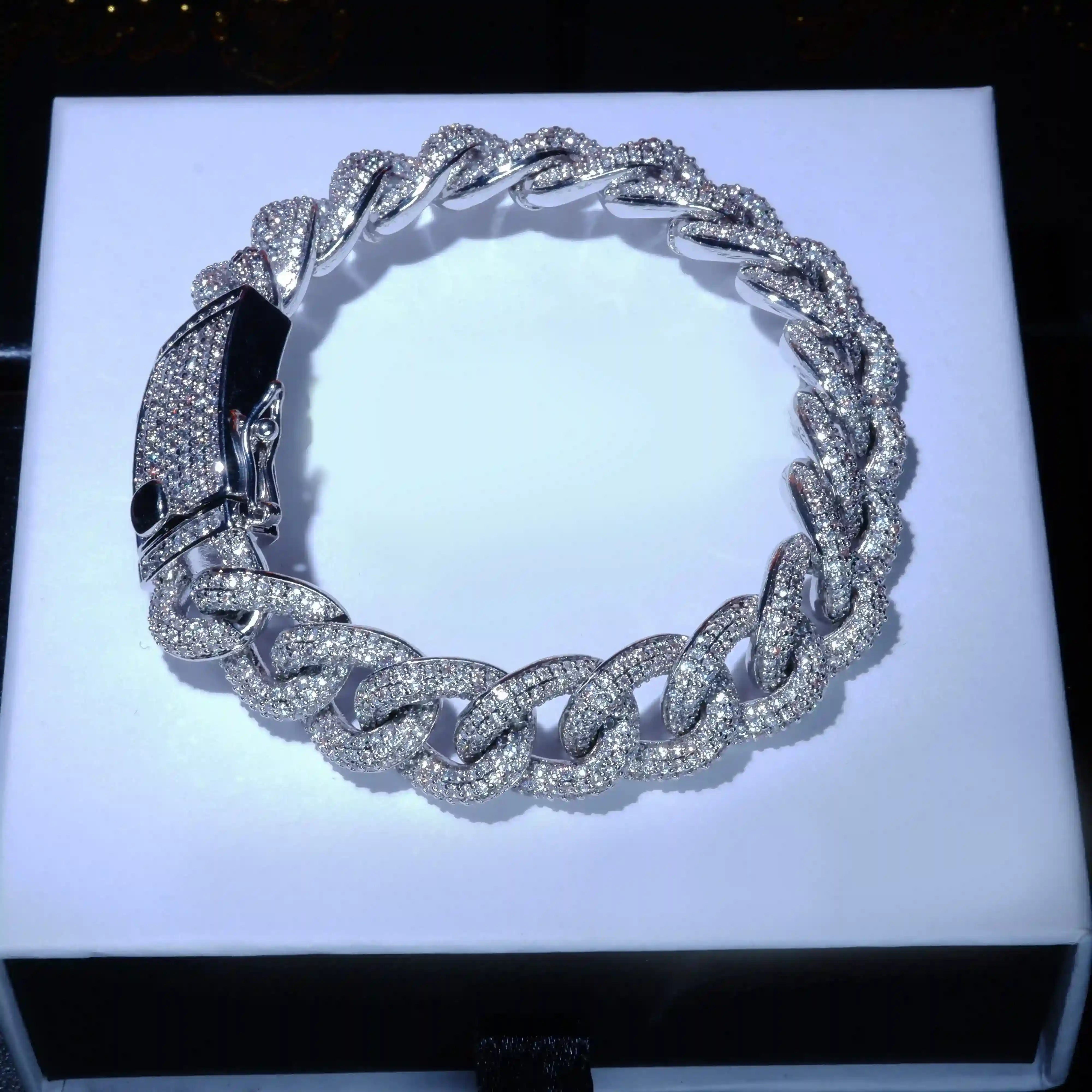 Solid Ice Cuban Link Bracelet - 15mm - TONGSHOP / instagram / recommend