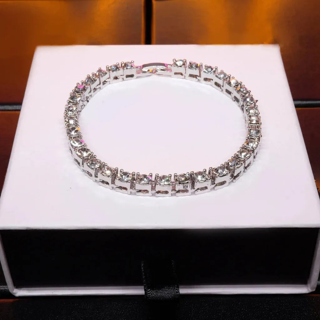 5mm Silver Iced Tennis Bracelet