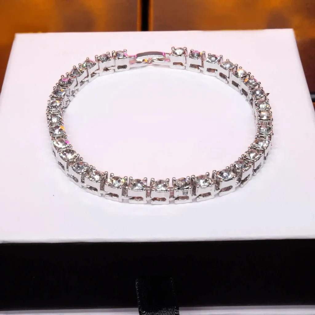 5mm Silver Iced Tennis Bracelet