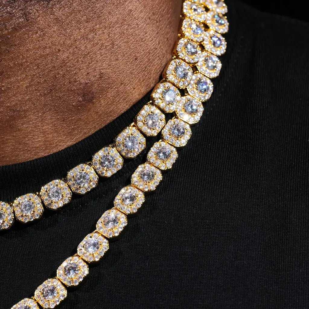 Clustered Tennis Chain in 18K Gold