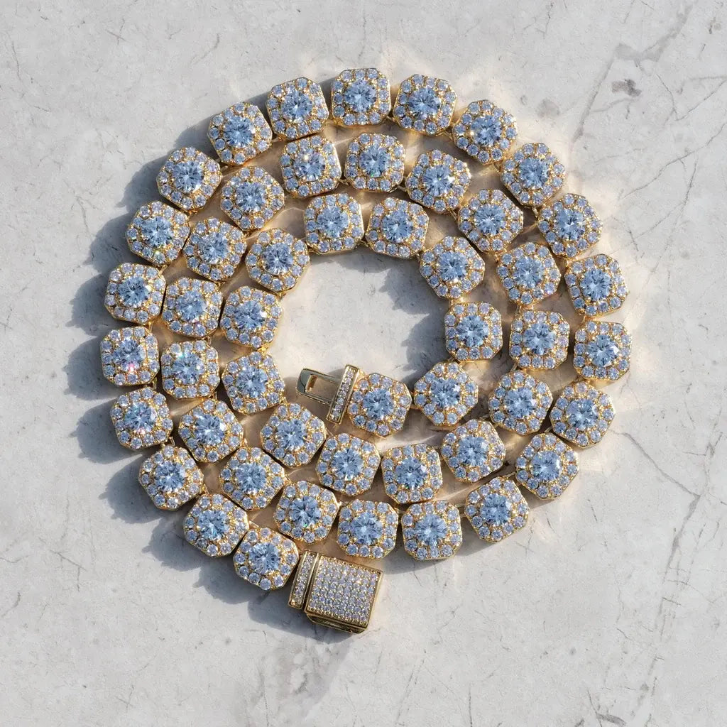 Clustered Tennis Chain in 18K Gold