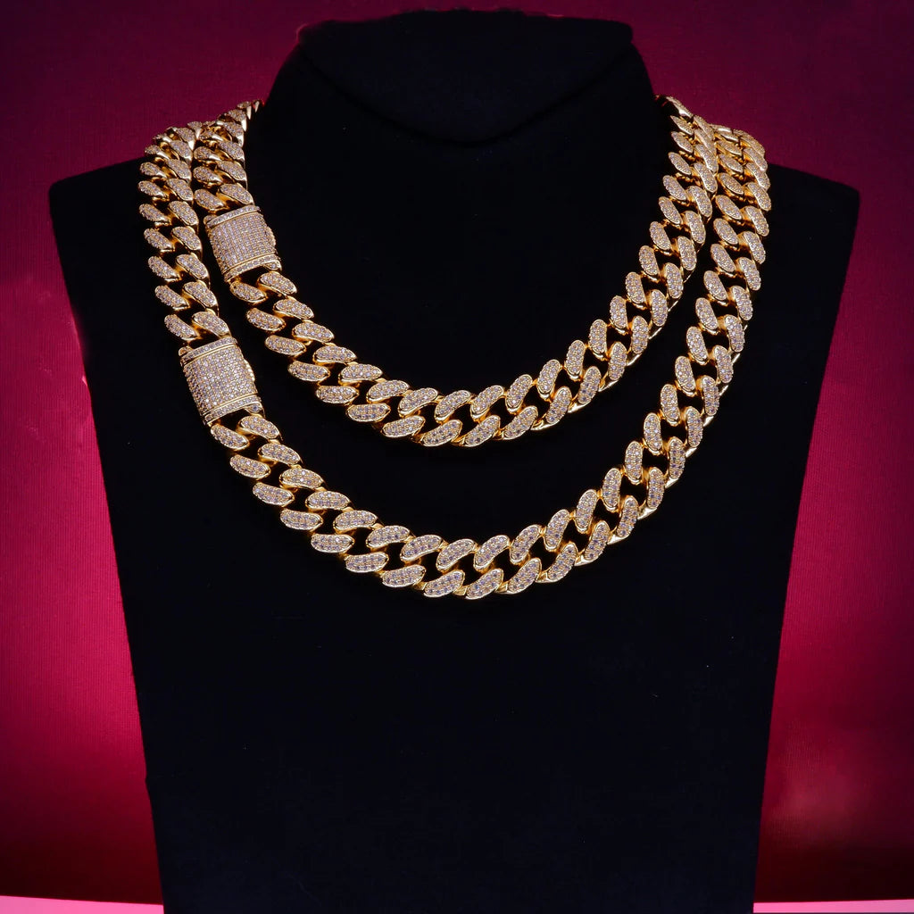🔥New Flip buckle Iced Cuban Link Chain Gold-Plated