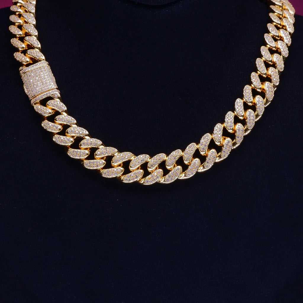 🔥New Flip buckle Iced Cuban Link Chain Gold-Plated