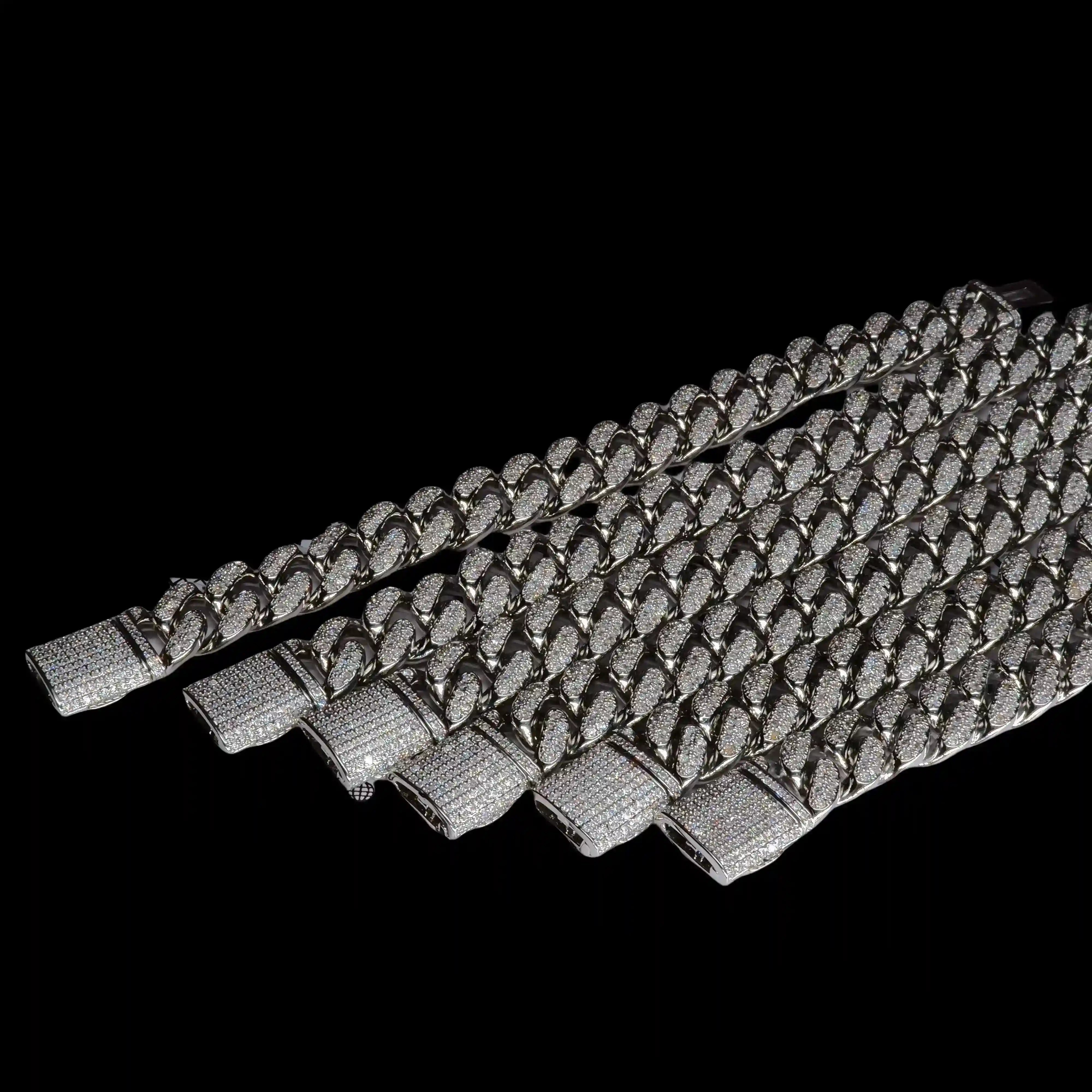 Classic Miami Cuban Link Bracelet in White Gold - 13mm - TONGSHOP / Cubans / ice